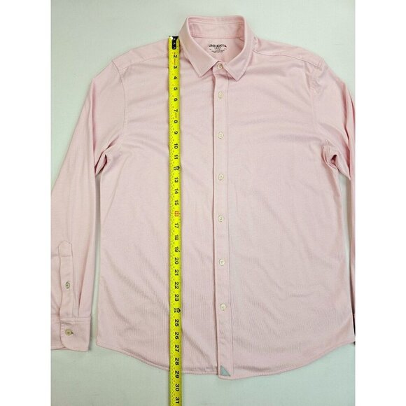 Untuckit Slim Fit Size Large Mens Pink Long Sleeve Logo Tag Cotton Huber Shirt - Picture 9 of 10